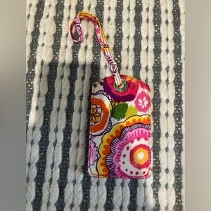 Vera Bradley clementine luggage travel bag tag pink orange white purple flower